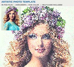 艺术照片模板(5个PSD源文件)：Artistic Photo Template